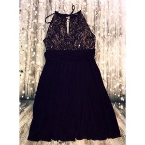 RM Richards Purple and nude lace dress size 12